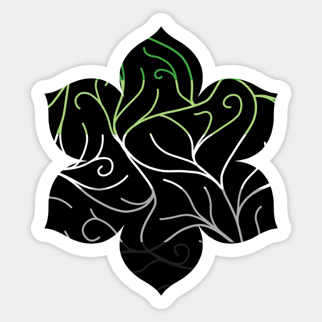 Black Velvet, Aromantic Flag Vines Sticker by StephOBrien